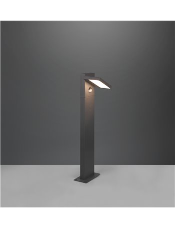 Horton palo da esterno led in fusione antracite orientabile con sensore h. 50 cm ip54 Moderno Led