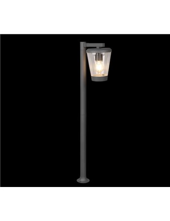 Cavado palo da esterno antracite con diffusore trasparente ip44 h. 100cm Moderno E27
