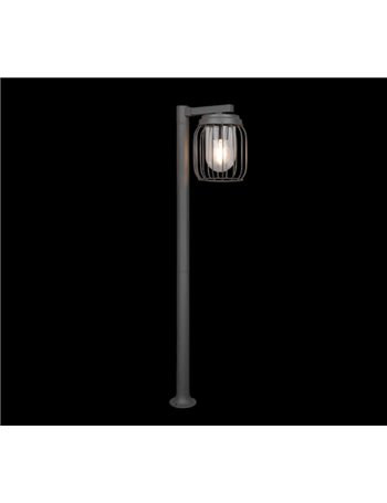 Tuela palo da esterno antracite con gabbia diffusore bianco ip44 h. 100cm Moderno E27