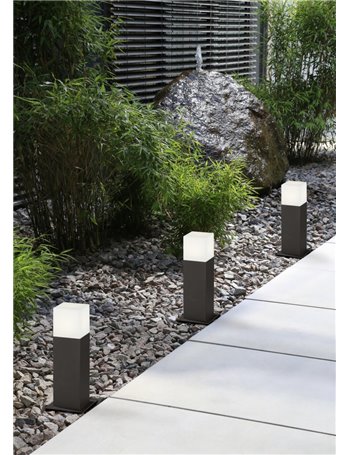 Hudson palo led basso antracite 9x9  h30 Moderno LED