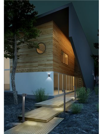 Roya palo alto da esterno fusione alluminio stondata antracite ip44 h.100cm Moderno GU10