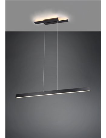 Belfast sospensione anche retro-illuminata con diffusore a bi-emissione antracite l. 115,5cm Moderno LED