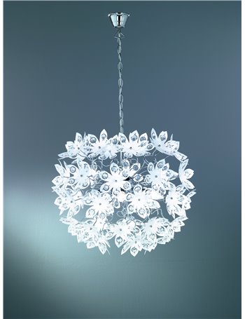 Blowball sospensione cameretta fiori acrilico trasparente cm55 Moderno E14