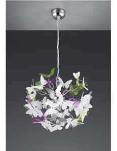Butterfly sospensione cromata con farfalle incluso kit colorato e bianco d. 50cm Moderno G9 2