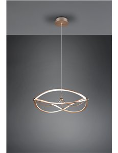 Charivari sospensione led ottone satinato ellissi dimmerabile con interruttore d. 62cm Moderno LED