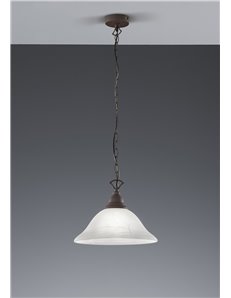 Country sospensione 1 luce vetro anticato cm34 Autentico E27 2