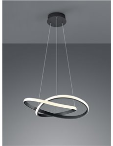 Course sospensione led cerchio infinito antracite d. 60cm Moderno LED 2