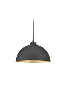 Duoline sospensione jimmy metallo nero ed interno oro d. 31cm Moderno E27