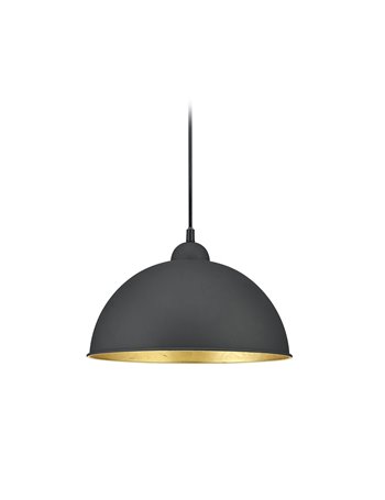 Duoline sospensione jimmy metallo nero ed interno oro d. 31cm Moderno E27