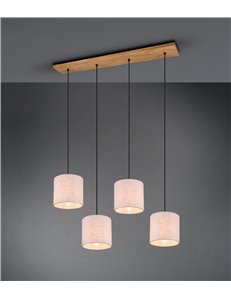 Elmau sospensione legno con 4 paralumi sabbia l. 100cm Moderno LED 2