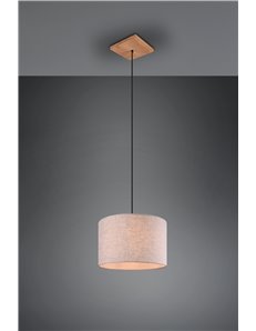 Elmau sospensione legno con paralume sabbia d. 35cm Moderno LED 2
