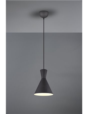 Enzo sospensione doppio cono metallo nero d. 20cm Moderno LED