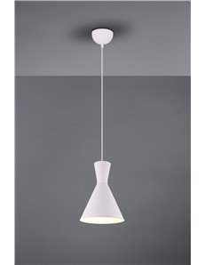 Enzo sospensione doppio cono metallo bianco d. 20cm Moderno LED