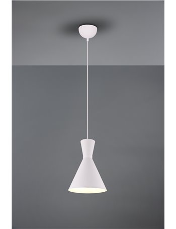 Enzo sospensione doppio cono metallo bianco d. 20cm Moderno LED