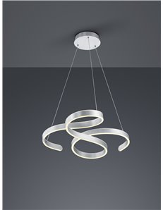 Francis sospensione led vortici alluminio satinato con regolazione intensita' con interruttore d.72cm Moderno LED