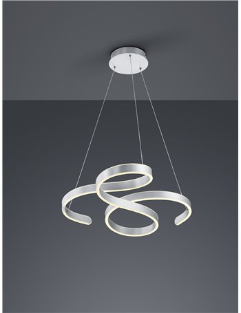 Francis sospensione led vortici alluminio satinato con regolazione intensita' con interruttore d.72cm Moderno LED