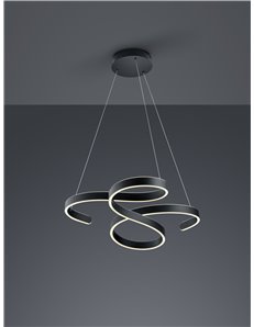 Francis sospensione led vortici antracite con regolazione intensita' con interruttore d.72cm Moderno LED 2