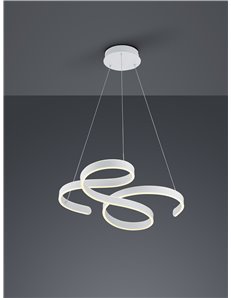 Francis sospensione led vortici bianca con regolazione intensita' con interruttore d.72cm Moderno LED