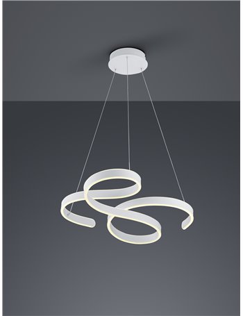 Francis sospensione led vortici bianca con regolazione intensita' con interruttore d.72cm Moderno LED