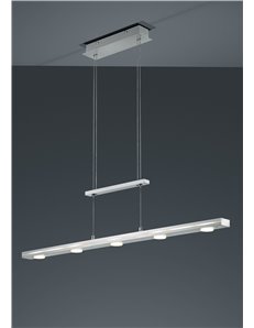 Lacal sospensione led 7 luci bidirezionale dimerabile Luce calda fredda colore acciaio l.100cm Moderno LED 2