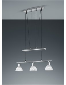 Levisto sospensione con bilancere led 3 vetri metallo acciaio l.60,5  Moderno LED