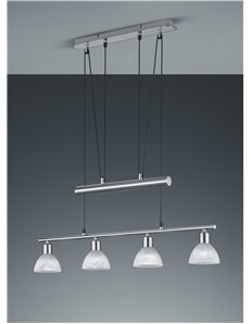 Levisto sospensione bilancere led 4 vetri acciaio l.80,5  Moderno LED