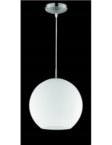 Moon sospensione sfera vetro bianca d.30 Moderno E27