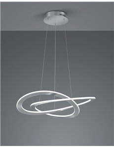 Oakland sospensione led acciaio satinato dimmerabile con interruttore a parete d. 70cm Moderno LED