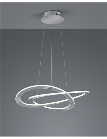 Oakland sospensione led acciaio satinato dimmerabile con interruttore a parete d. 70cm Moderno LED