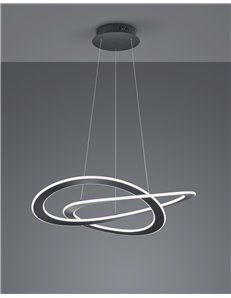 Oakland sospensione led antracite dimmerabile con interruttore a parete d. 70cm Moderno LED 2
