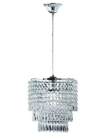 Orient sospensione tonda strass acrilico cromato cm25 Classico E27