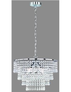 Orient sospensione rotonda strass acrilico cromato cm43 Classico E14