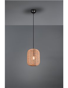 Runa sospensione metallo nero e corda d.25cm Moderno LED 2