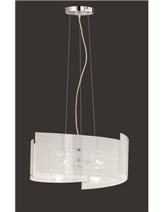 Signa sospensione 3 vetri decoro firma d. 50cm Moderno E27 2
