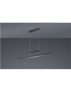 Trajan sospensione led nera allungabile estensibile intensita' dimmerabile luce calda e fredda a bi-emissione l. 150cm Moderno L 2