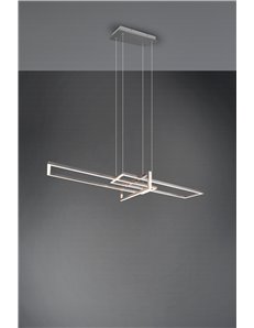 Salinas sospensione led triplo rettangolo acciaio satinato con regolazione intensita' con interruttore l. 110cm Moderno Led 2