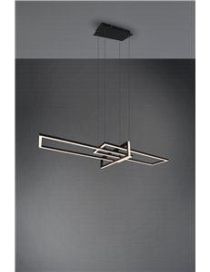 Salinas sospensione led triplo rettangolo nera con regolazione intensita' con interruttore l. 110cm Moderno Led 2