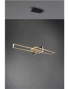 Salinas sospensione led triplo rettangolo oro nera con regolazione intensita' con interruttore l. 110cm Moderno Led 2