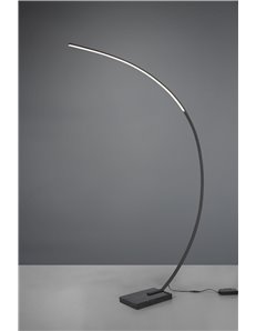 Bangkok piantana led ad arco nero base marmo nero dimmerabile h. 180cm Moderno LED 2