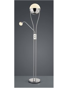 Chris piantana led metallo cromo diffusore mezza sfera luce lettura acrilico effetto ghiaccio h. 180cm Moderno LED 2