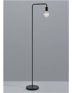 Diallo piantana tubo metallo nero h. 149cm Moderno E27 2