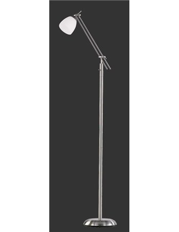 Icaro lampada da terra acciaio snodabile cono vetro h.165 Moderno E27