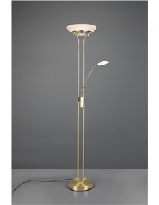 Orson piantana ottone satinato led con lampada da lettura con funzione dimmer ed accensioni separate h. 180cm  Moderno LED 2