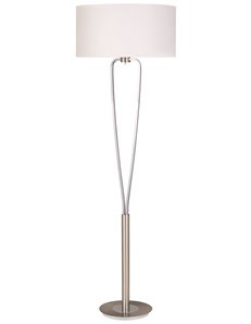 Paris piantana acciaio satinato con paralume ed interruttore h. 160cm  Moderno E27 2