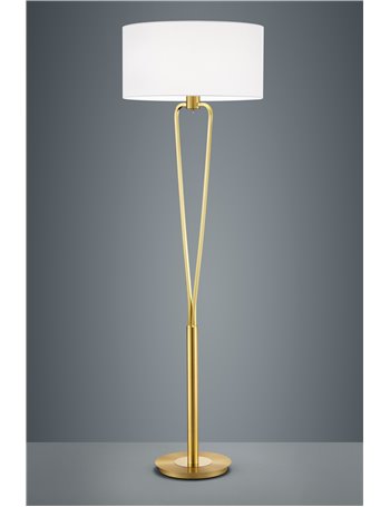 Paris piantana ottone satinato con paralume ed interruttore h. 160cm  Classico E27