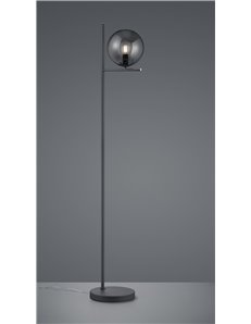 Pure piantana metallo colore antracite con sfera fume' h. 150cm Moderno E14 2