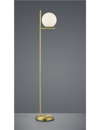 Pure piantana metallo colore ottone opaco con sfera bianca h. 150cm Moderno E14