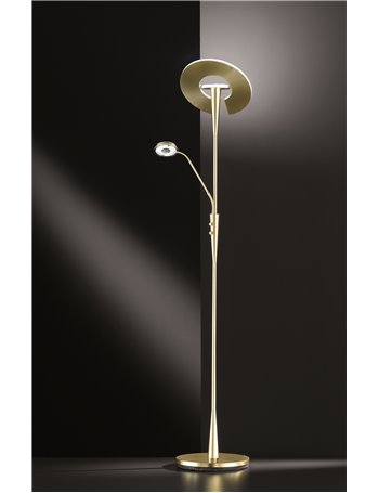 Quebec piantana led con lampada lettura ottone orientabile dimmerabile Luce fredda-calda h. 180 Moderno LED