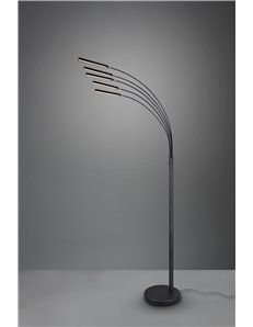 Reed piantana led antracite ad arco 5 diffusori orientabili e intensita' luminosa regolabile h. 180cm Moderno LED 2
