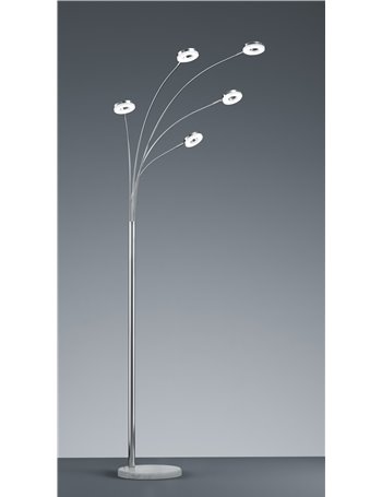 Rennes piantana led 5 braccia arco oro H.220 Moderno LED